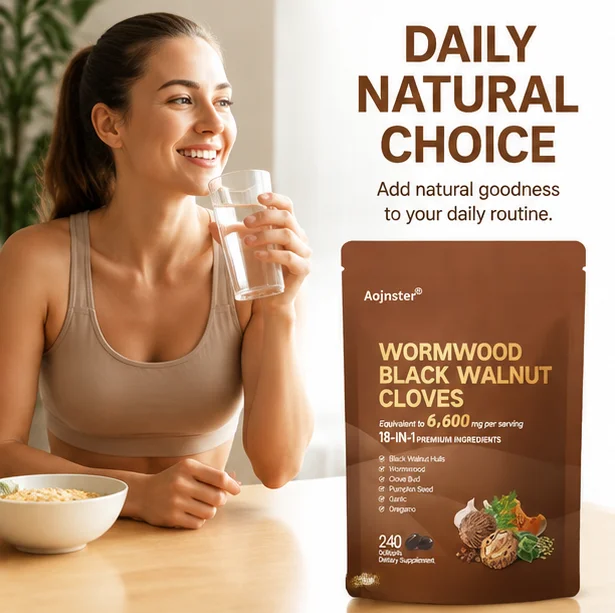 Concentrated Wormwood Black Walnut Clove Softgels, Mixed Botanical Ingredients, 6600mg Equivalent, 240 Pieces for Adults