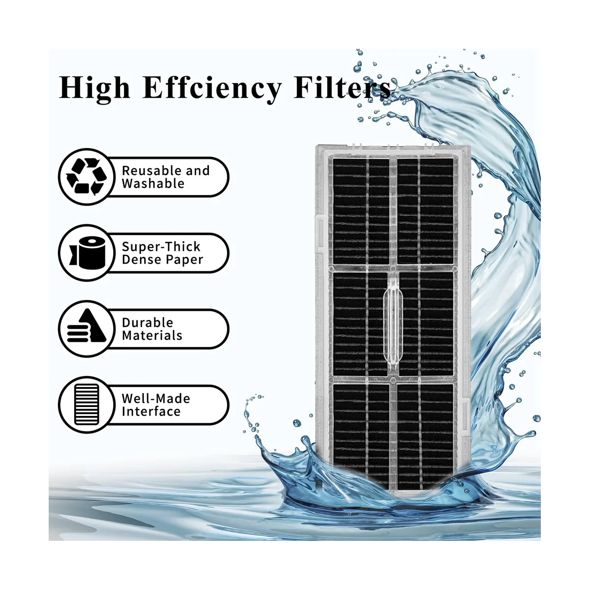 12 قطعة لـ S8 Pro Ultra /S8+/S8 جهاز آلي لتنظيف الأتربة قابل للغسل فلتر HEPA ممسحة غطاء من القماش