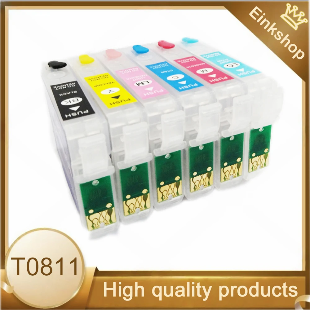 

T0811 многоразовый чернильный картридж для Epson T0811 - T0816 Stylus photo 1410 R270 R390 RX590 R290 R610 RX690 T50 TX700W TX800W