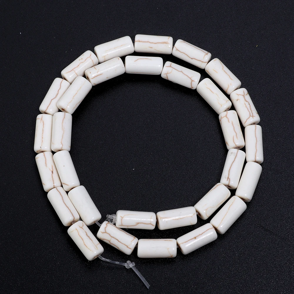 Natuurlijke Turkoois Stenen Kralen Blauw Wit Cilinder Buisvorm Losse Spacer Kralen Voor Sieraden Maken DIY Armbanden Accessoires - afbeelding 1