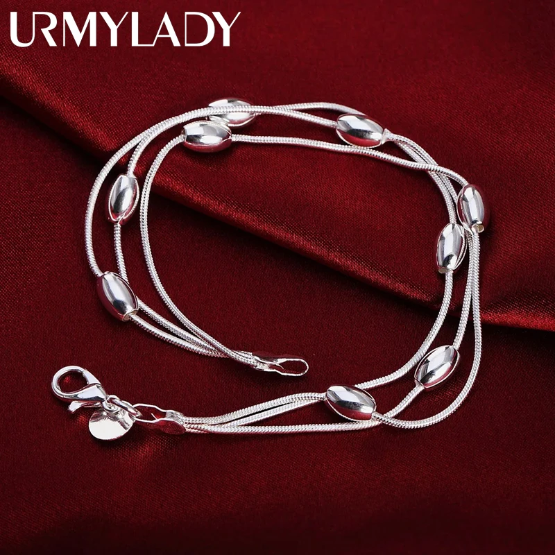 

925 sterling silver elegant Snake chain beads Bracelets for women Fashion Party Wedding Accessories Jewelry Christmas Gifts