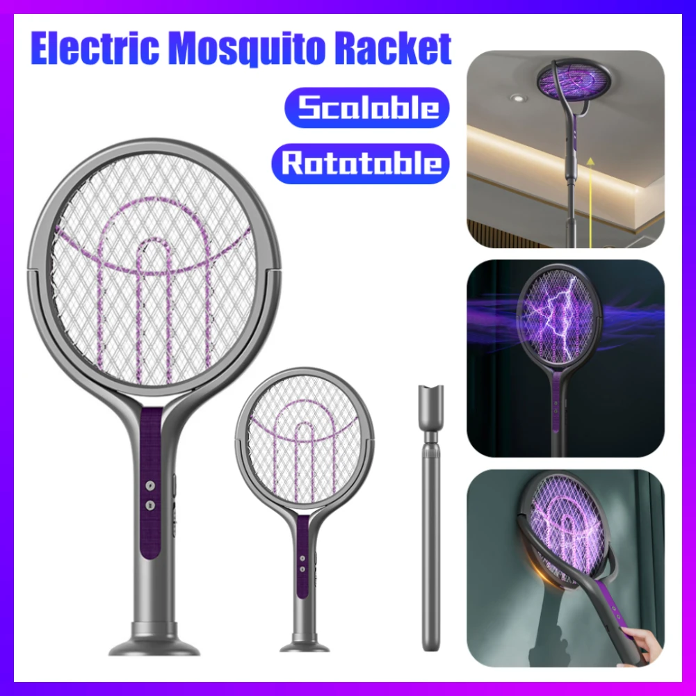 

2025 New Upgraded 2-in-1 2800V Electric Mosquito Racket Rechargeable Mosquito Killer Lamp Mosquito Bat Swatter Bug Zappers