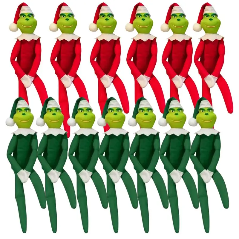 Muñeco elfo de Navidad, figuras de juguete de peluche de Anime, relleno de medias, accesorios de estante, decoración artesanal de Navidad, adorno para niña y niño