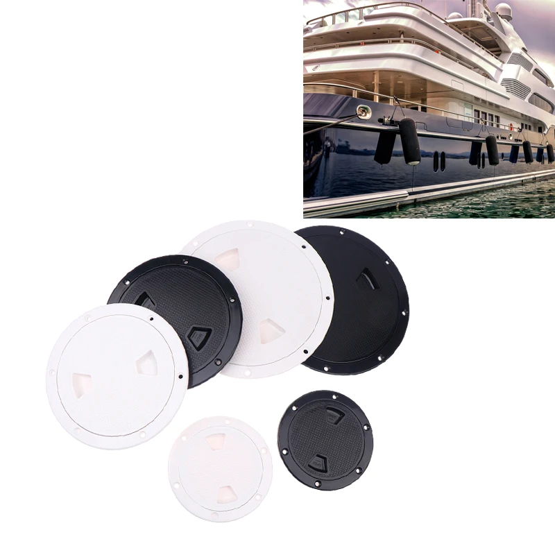 ABS Plastic Round Non-Slip Inspection Hatches Screw Out Access Hatch Cover 4'' 6'' 8'' With Detachable Cover For Kayaks Yacht