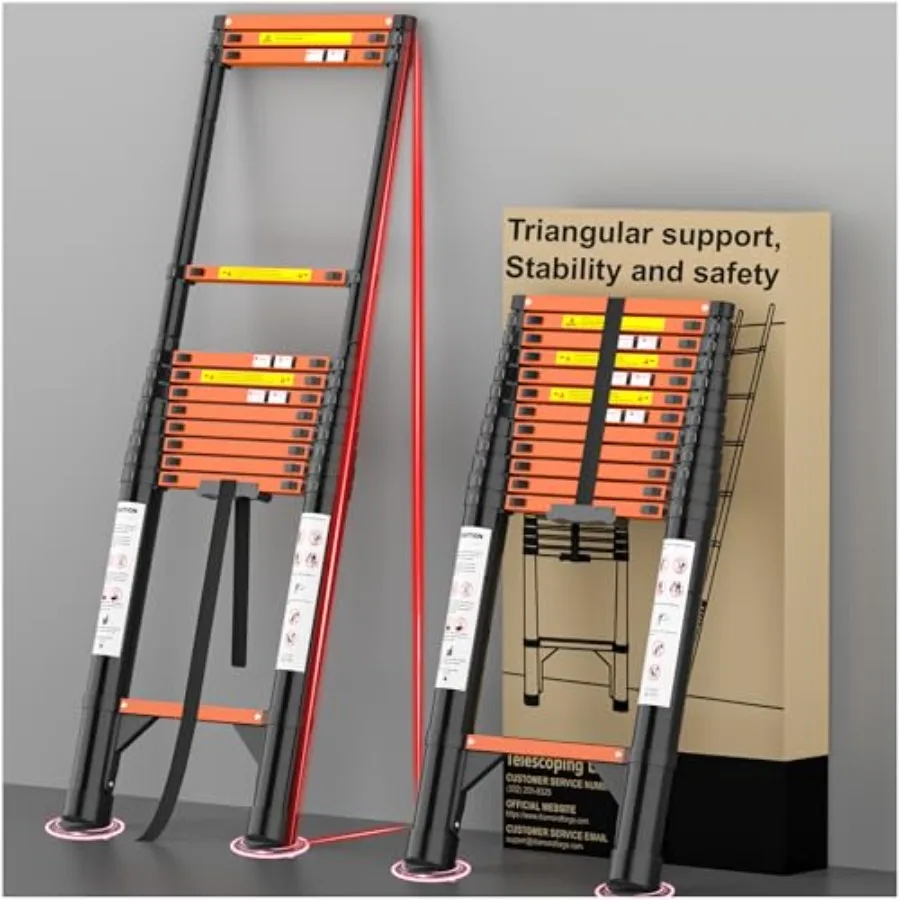 Telescoping Ladder Extension Telescopic Collapsible 16.5 FT RV Telescope Foldable Extendable Tall Compact Aluminum Ladders for