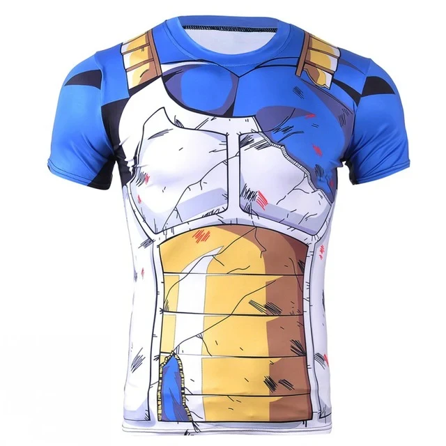 Dragon Ball Vegeta Saiyan Armor Kompressions-T-Shirt, Anime Cosplay Workout-T-Shirt für Männer, Frauen, Kinder, schnell trocknendes Fitness-Sport-Top