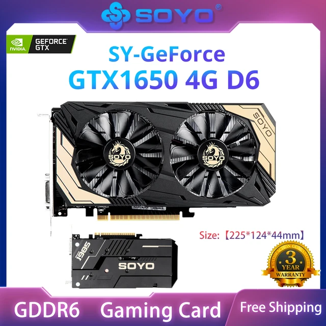 SOYO NVIDIA GeForce GTX1650 Monarch Dragon 4G Graphics Card GDDR6 Memory  128Bit Gaming Video Card for Desktop New GPU Card - AliExpress 7