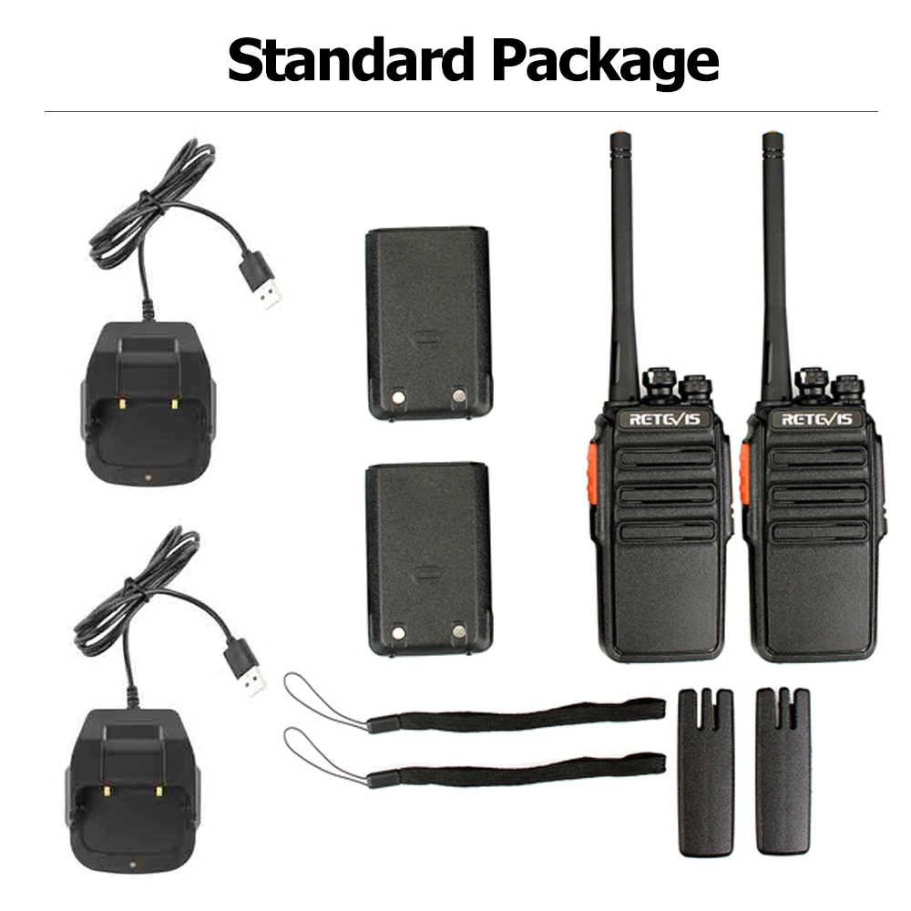 Retevis-Portátil de rádio bidirecional Walkie Talkie, comunicador de rádio, PTT para Hotel Hunting Factory, RT24, PMR 446, 2 pcs