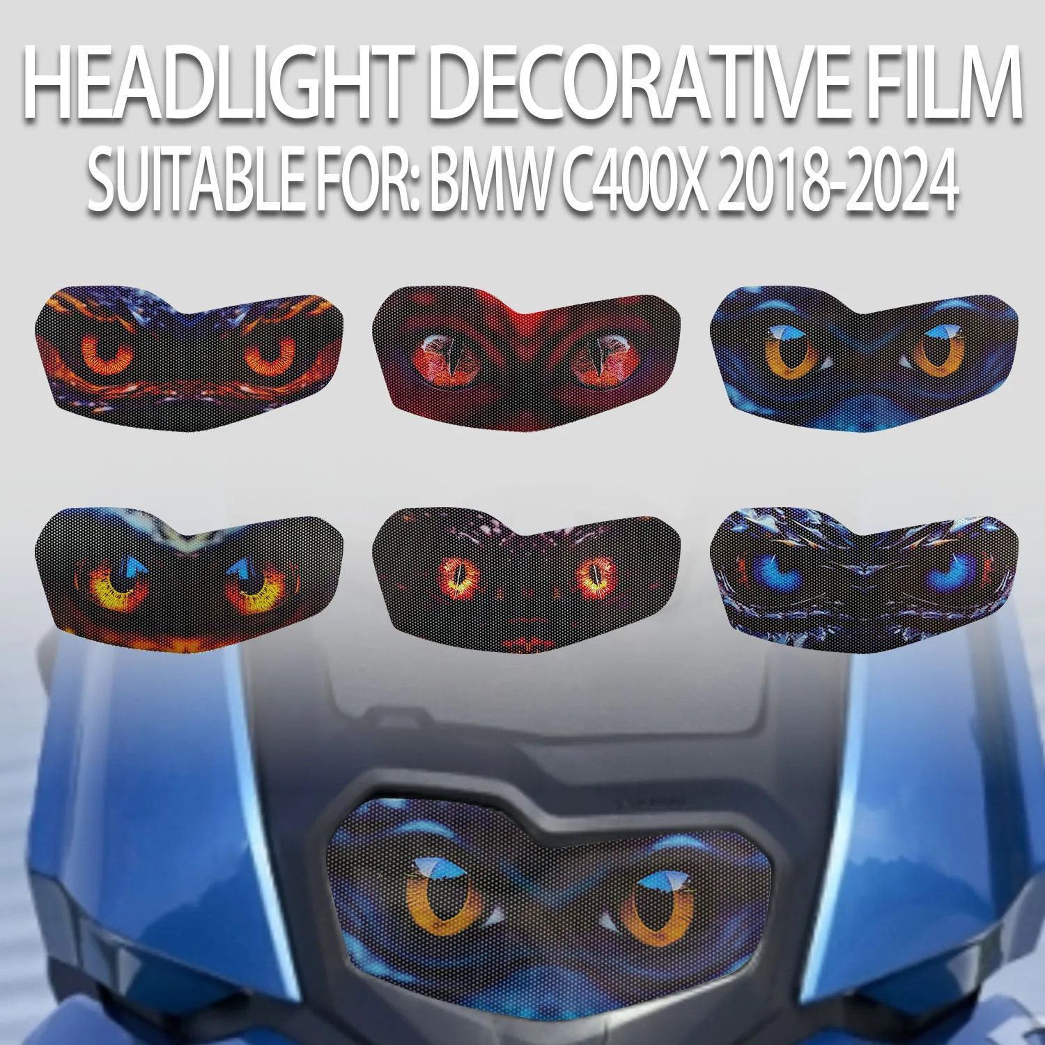 

For BMW C400X 2018-2024 Headlight Protector Sticker Headlight Decorative Film