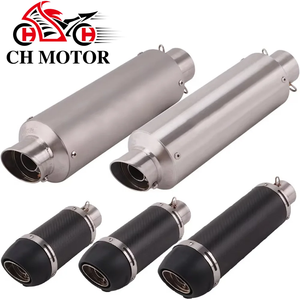 

Universal 51MM Motorcycle Exhaust Muffler Pipe Escape Moto Advanced for kawasaki er6n sv650 Z800 R1 cb650f cb1000r cbr250r