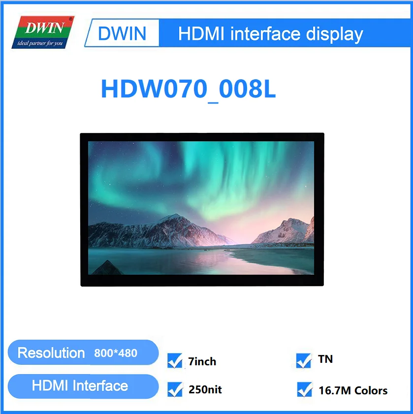 DWIN 4.3/5/7/10.1 Inch IPS-TFT-LCD Display with HDMI Interface Capacitive Touch for Raspberry Pi 4 Windows