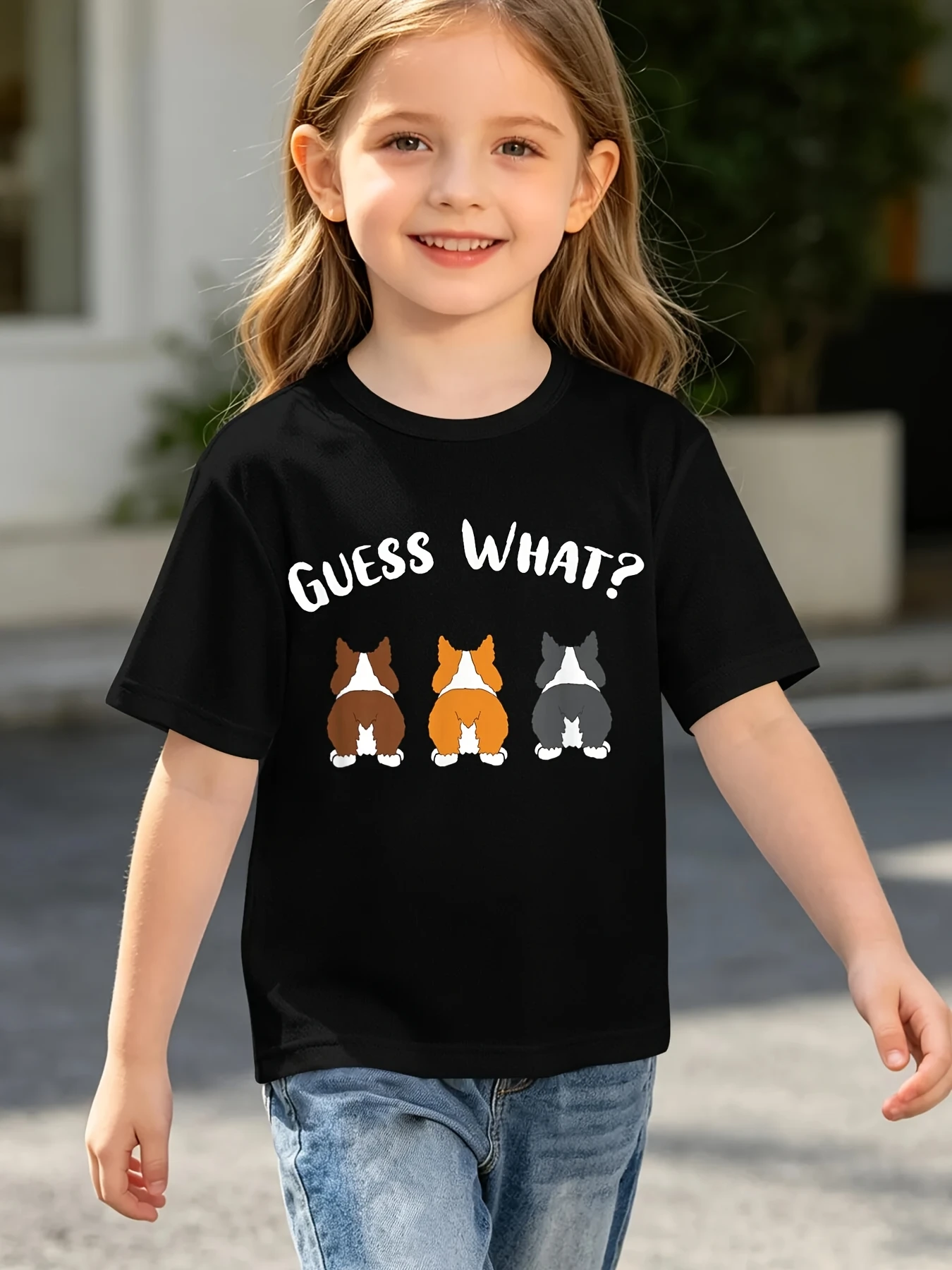 Cute Back View Boston Terrier Dogs Graphic T Shirt Boys Girls Dog Lover Short Sleeve Tee Family Matching Kids Casual Cotton Tops