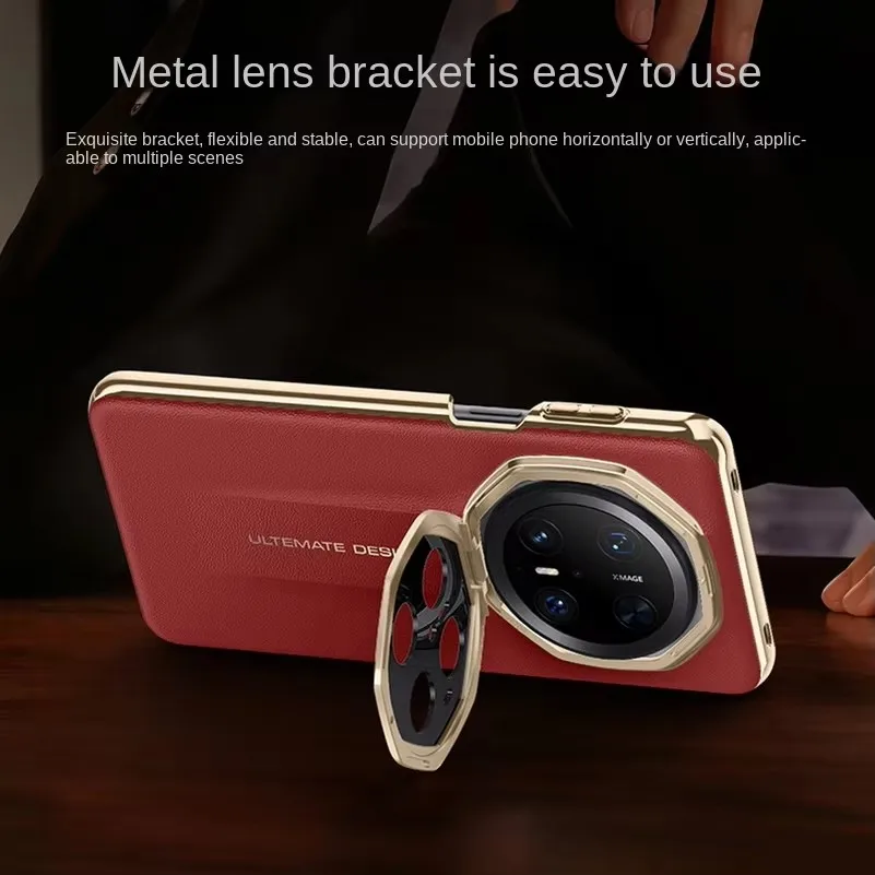 

Luxury Vegan Leather Transformed into Ultemate Design Phone Case For Huawei Mate 70 RS Ultimate 70 Pro Lens Protect Back cover