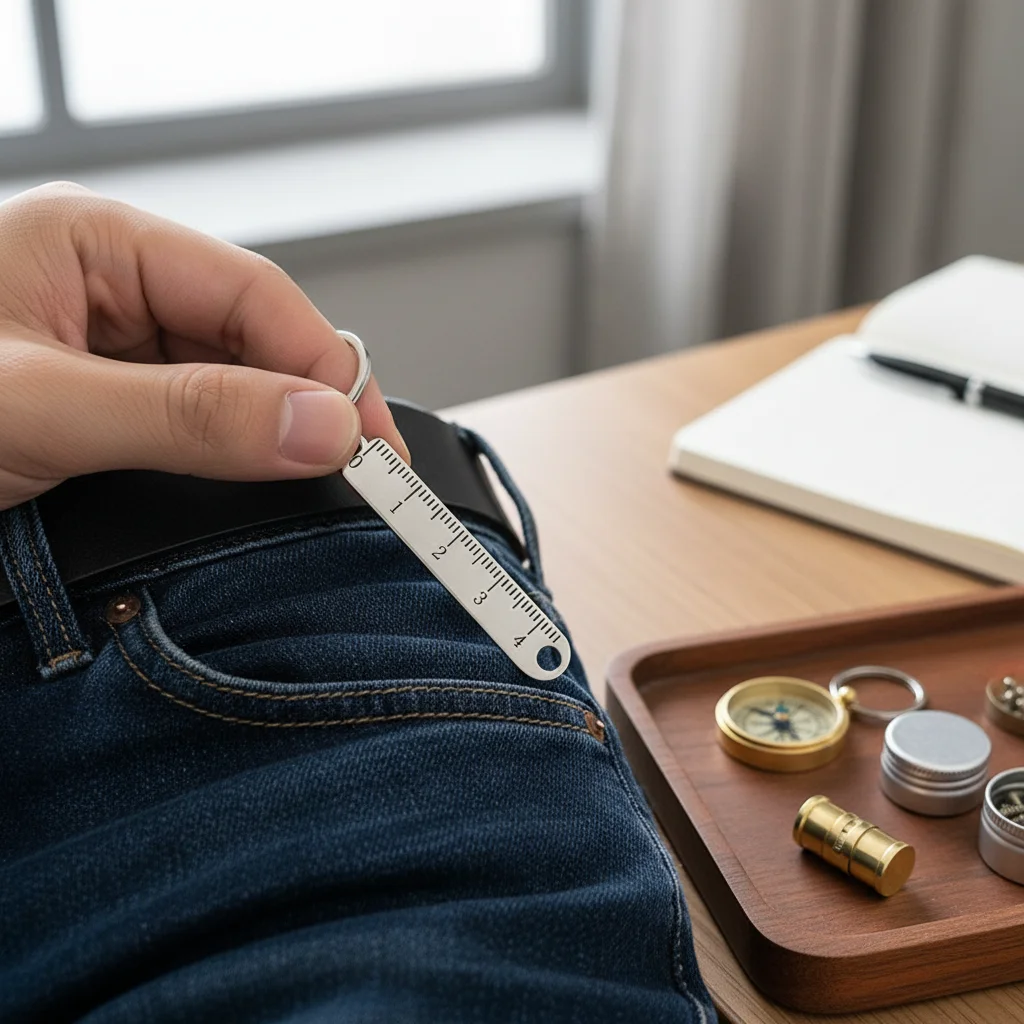 

1 Pcs Portable Stainless Steel Mini Ruler Anti Lost Small Size Metal Ruler Keychain Measuring Tool Office Supplies 5cm(1.97in)