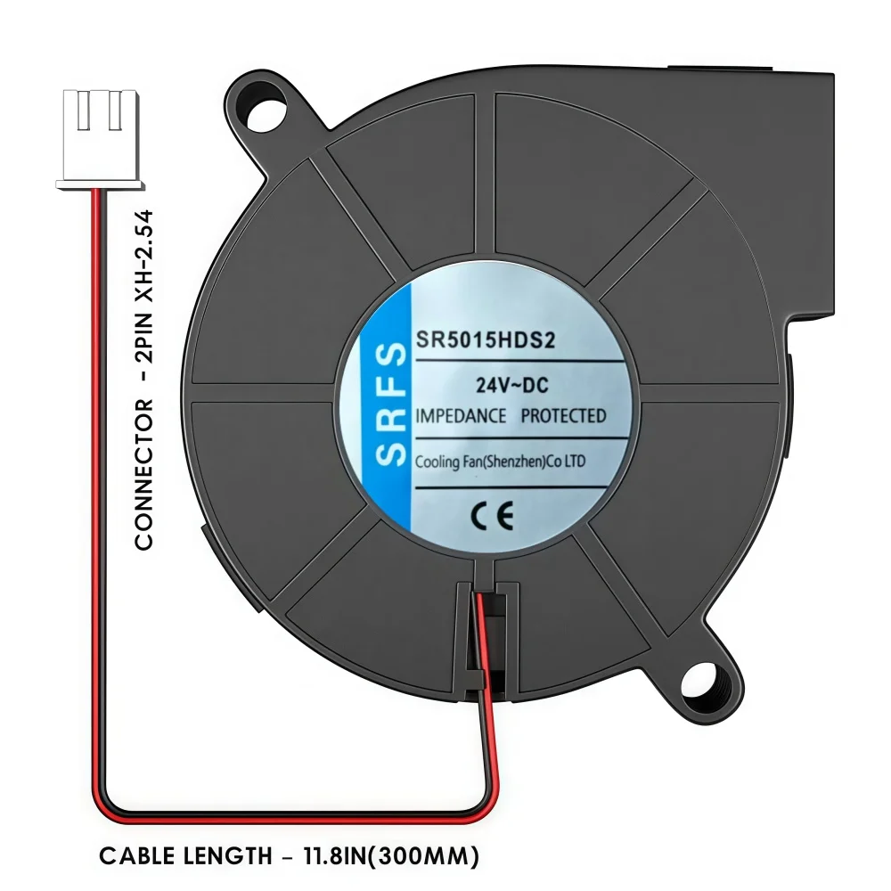 5015 Lüfter 24V, 3D-Drucker 24-Volt-Lüfter Turbine Turbo Hydrauliklager, Bürstenloser Kühllüfter 50mmx15mm 2PIN – Detail 4