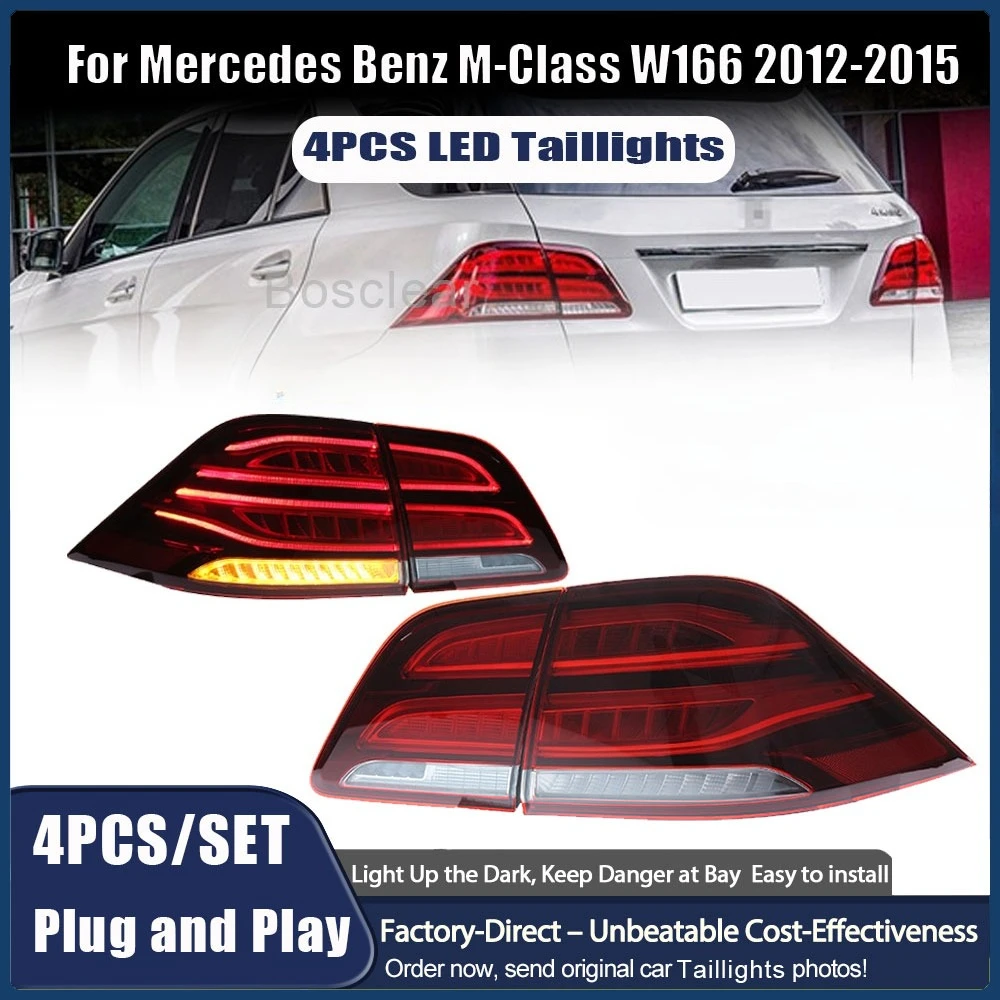 

LED Taiilighs Assmebly for Mercedes Benz 2012-15 W166 ML350 ML320 Upgrade Rear Taillamp DRL Brake Reversing lamp Car Accessories