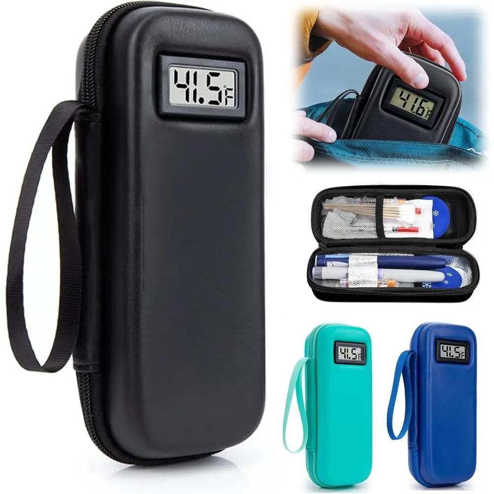 with Thermometer Display Insulin Cooler Travel Case Waterproof Thermal Insulated Refrigerated Medicine Organizer Bag
