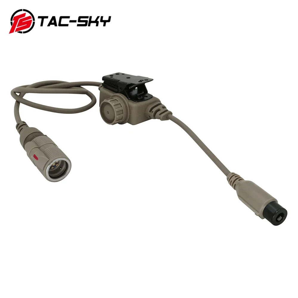 

Tactical RAC 6PIN PTT Push to Talk RAC Airsoft Shooting Headphone Adapter 6 Pin Plug for Tactical Hunting Headphones