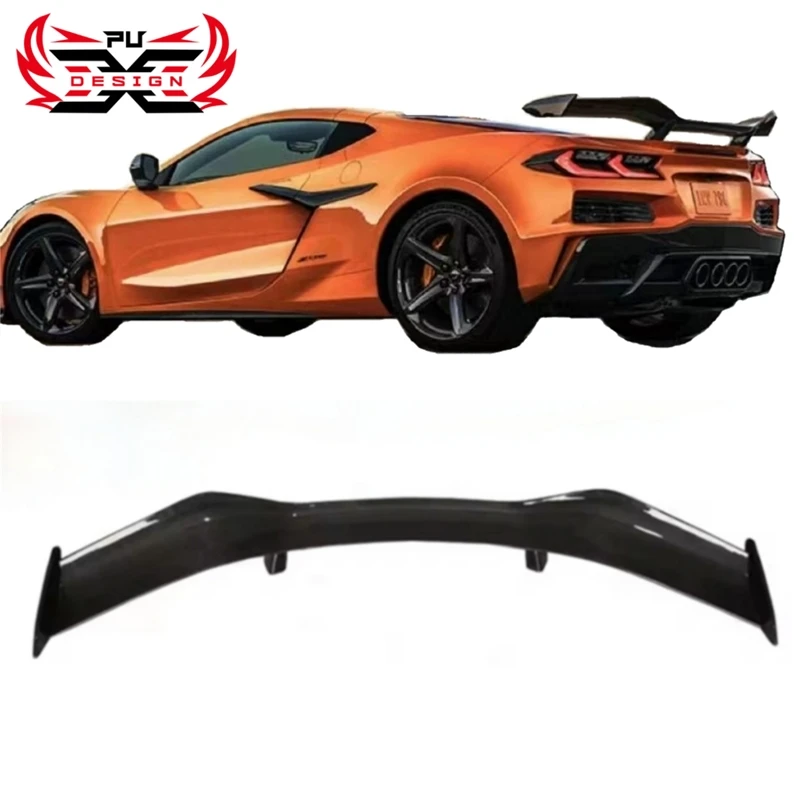 Dry Carbon Fiber Rear Spoiler Wing For Chevrolet Corvette C8 Z06 Root Spoiler Wing Body Kit