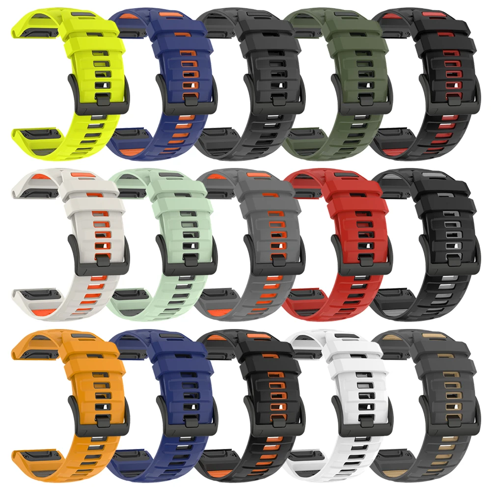 Sport Silicone 22 26mm Watch Strap For Garmin Fenix 8 E 7 7X 6 6X Pro 5 5X/MARQ/G1/Forerunner 970 965 955 QuickFit Band Bracelet view 6