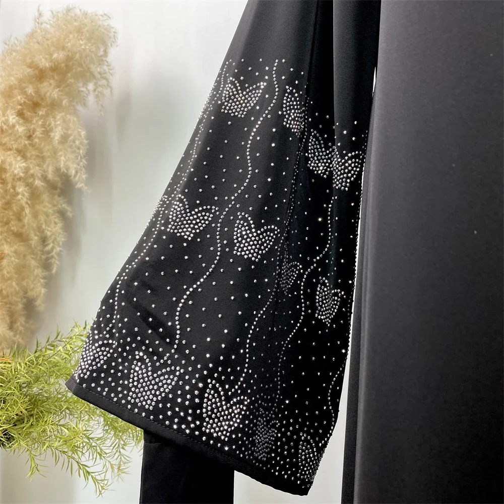 Luxe dubaï Abaya diamants femmes musulmanes Kimono Cardigan Robe arabe Robe de soirée Eid Maroc Caftan Kebaya Ramadan Abayas Jalabiya