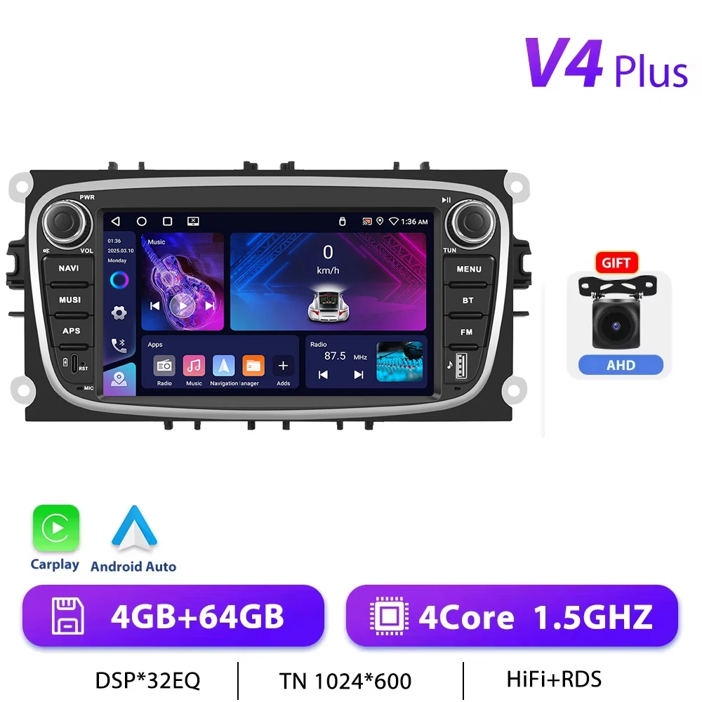 Carplay Android Radio Voor Ford Focus 2 2008-2011 S-Max Mondeo Galaxy C-Max Auto Multimedia Speler Gps Stereo Intelligent Systeem