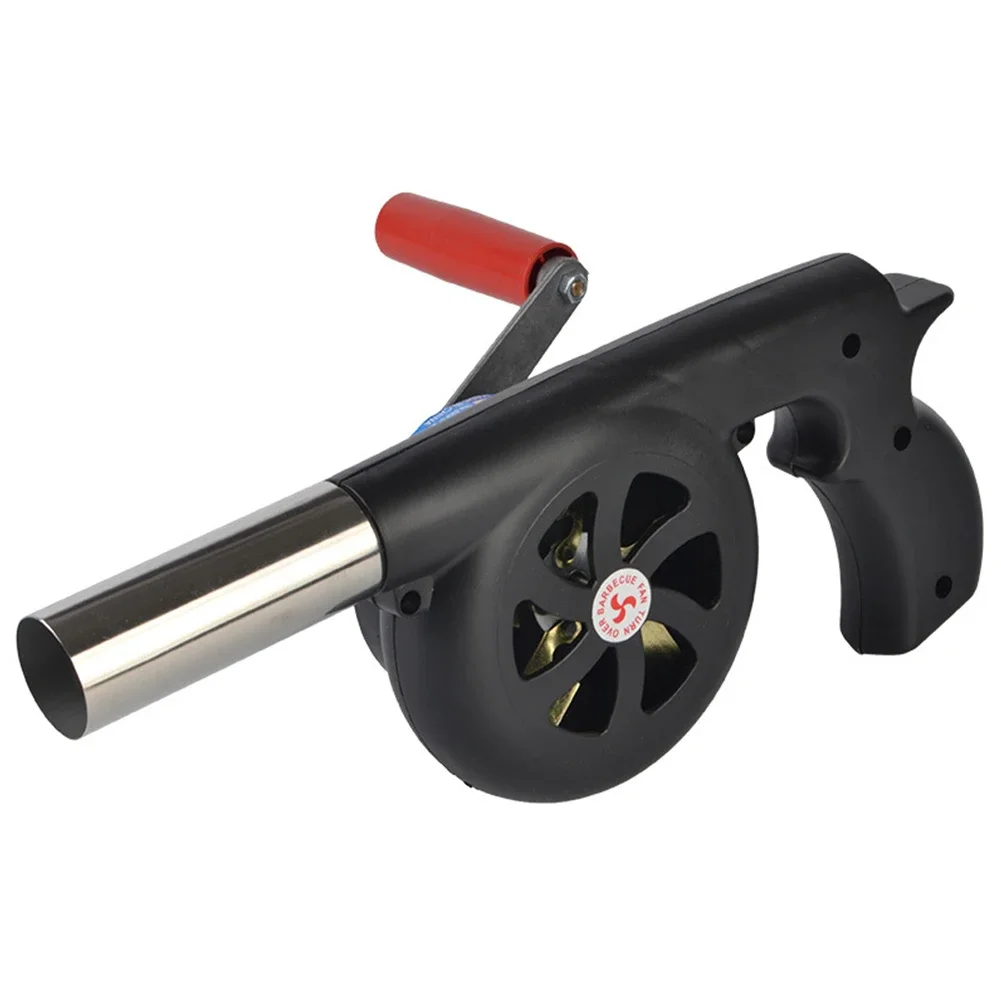Ventilador para exteriores, soplador de aire de mano para cocinar, soplador de aire para barbacoa, manivela manual, soplador de aire para barbacoa al aire libre, herramienta de utensilios de cocina con aislamiento térmico