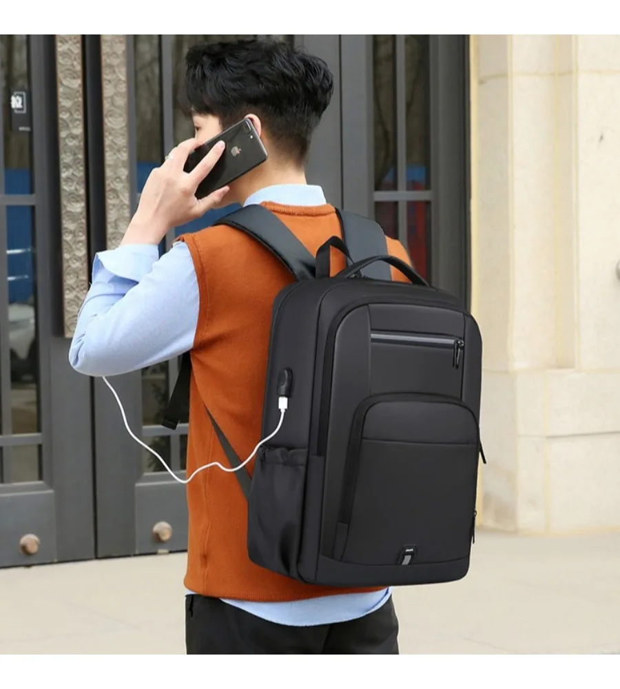 Computer bag anti-splashing skin film commuting business backpack backpack men's large-capacity work travel