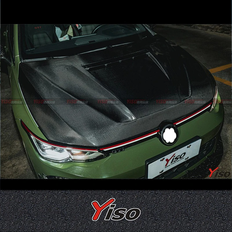 FOR VW GOLF 8 GTI R Volkswagen Golf 8 Rline Modified Carbon fiber Yiso V3 HOOD Aerodynamic kit