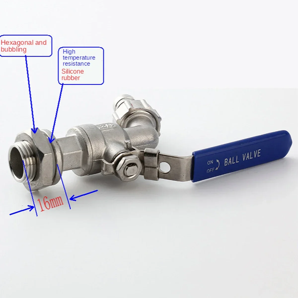 Stainless Steel Ball Valve - 1/2 Inch Weldless Bulkhead Bibcock for Building Home Brew Kettle/Mash Tun