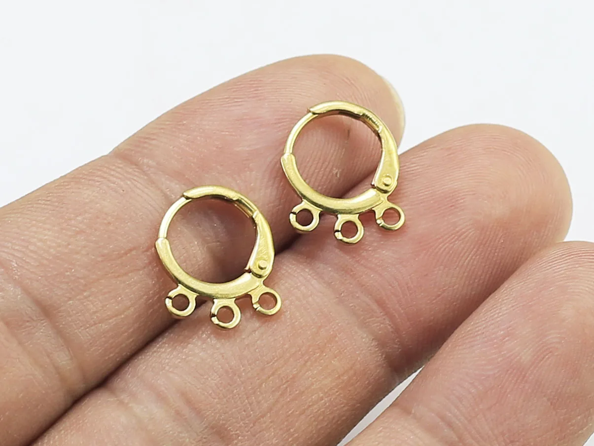 30pc Leverback Earring Hoop, Round Ear Wire, Earrings Making, Single Double Triple Loop, 14.5mm, Jewelry Supply R265 R1214 R1931