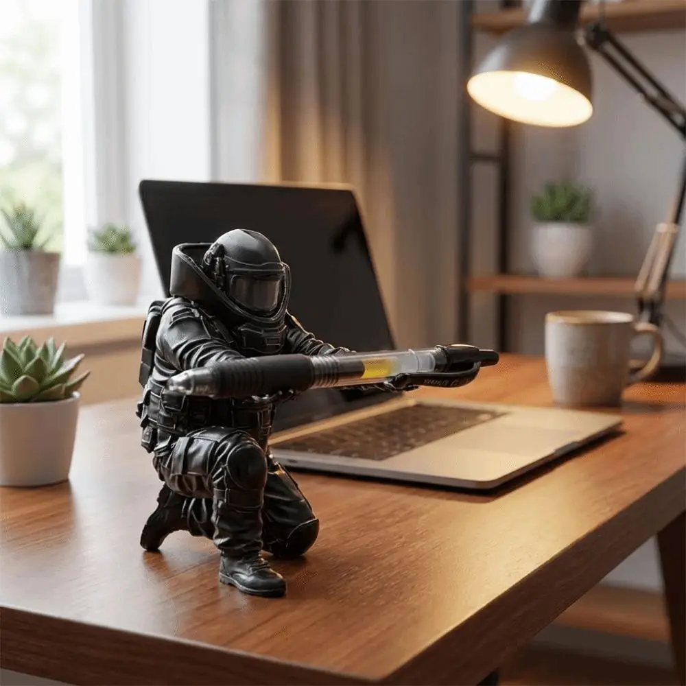 3D Printed Disposal Unit Pen Holder Funny Unique Gift Warrior Pen Holder Plastic Special Forces Pen Stand Stationery Organizer