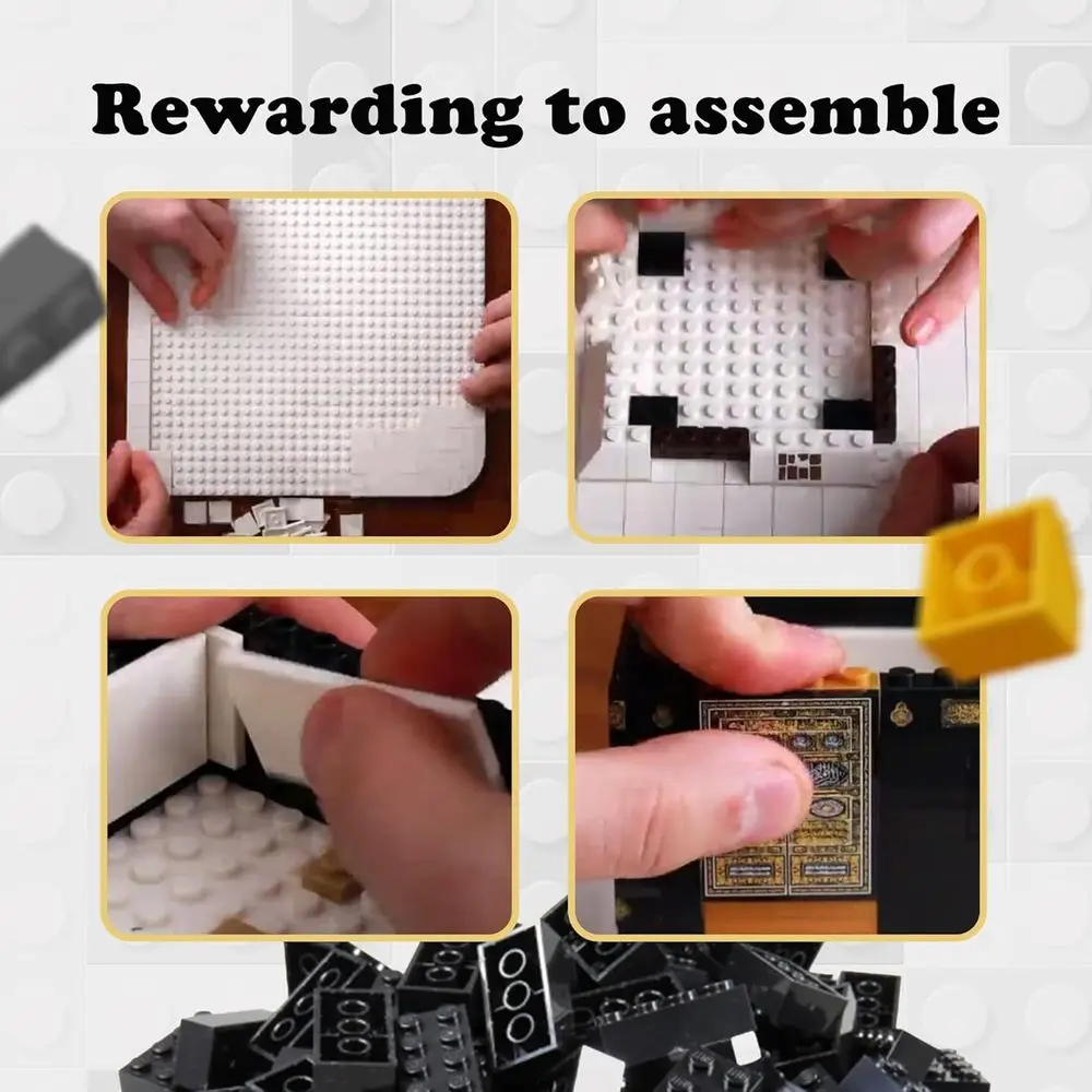 Set da costruzione Islamico Kaaba - 540 pezzi - Regalo Eid per bambini e adulti - Modello Mini Kaaba - Puzzle islamico e giocattolo Eid - Educ musulmano