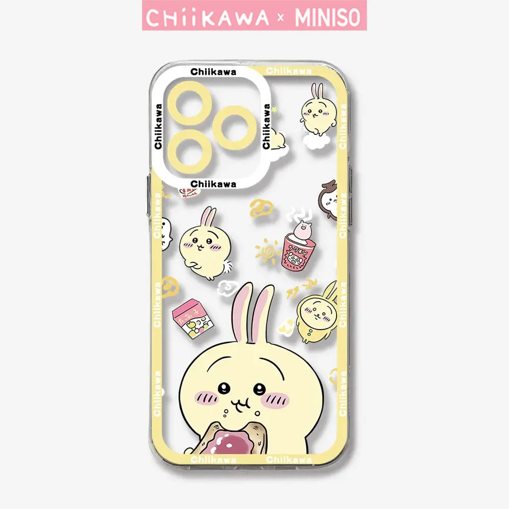 Miniso Chiikawa  Cartoon Phone Case For iPhone 16 15 14 13 12 11Pro Max X XR XS Mini Plus