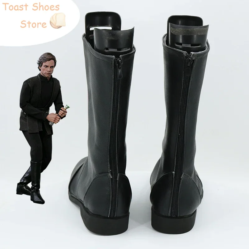 Luke Cosplay Shoes Halloween Carnival Boots Skywalker Cosplay Prop PU Leather Shoes Costume Prop