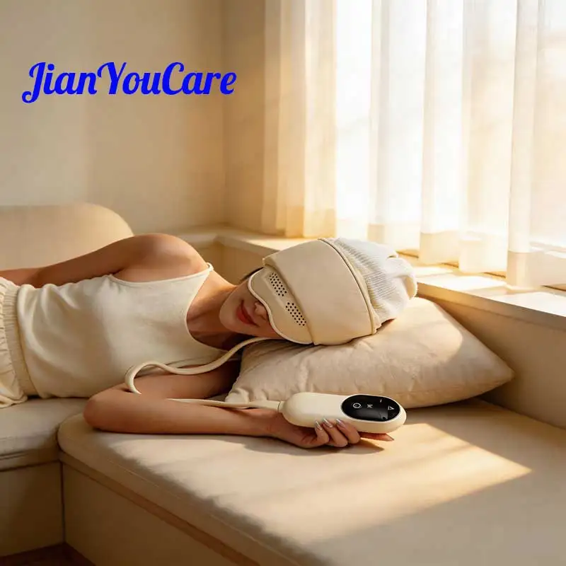

Массажер JianYouCare для головы и глаз с интегрированной воздушной подушкой, в виде шапки, с горячим компрессом, 4 режима массажа, перезаряжаемый, для улучшения сна и снятия стресса