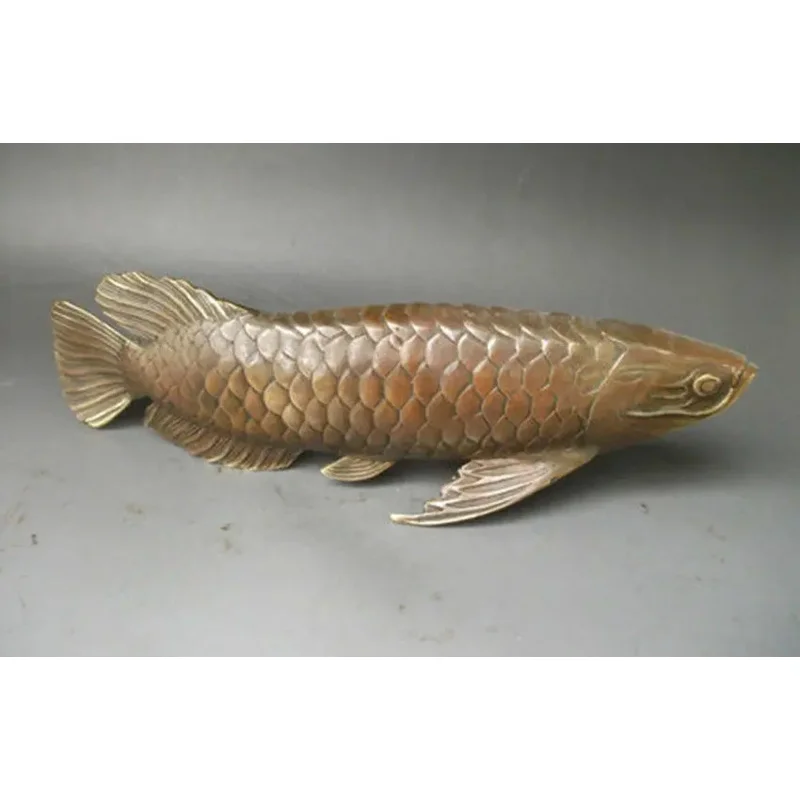 Chinese Bronze Carved statue ' Fish every year '