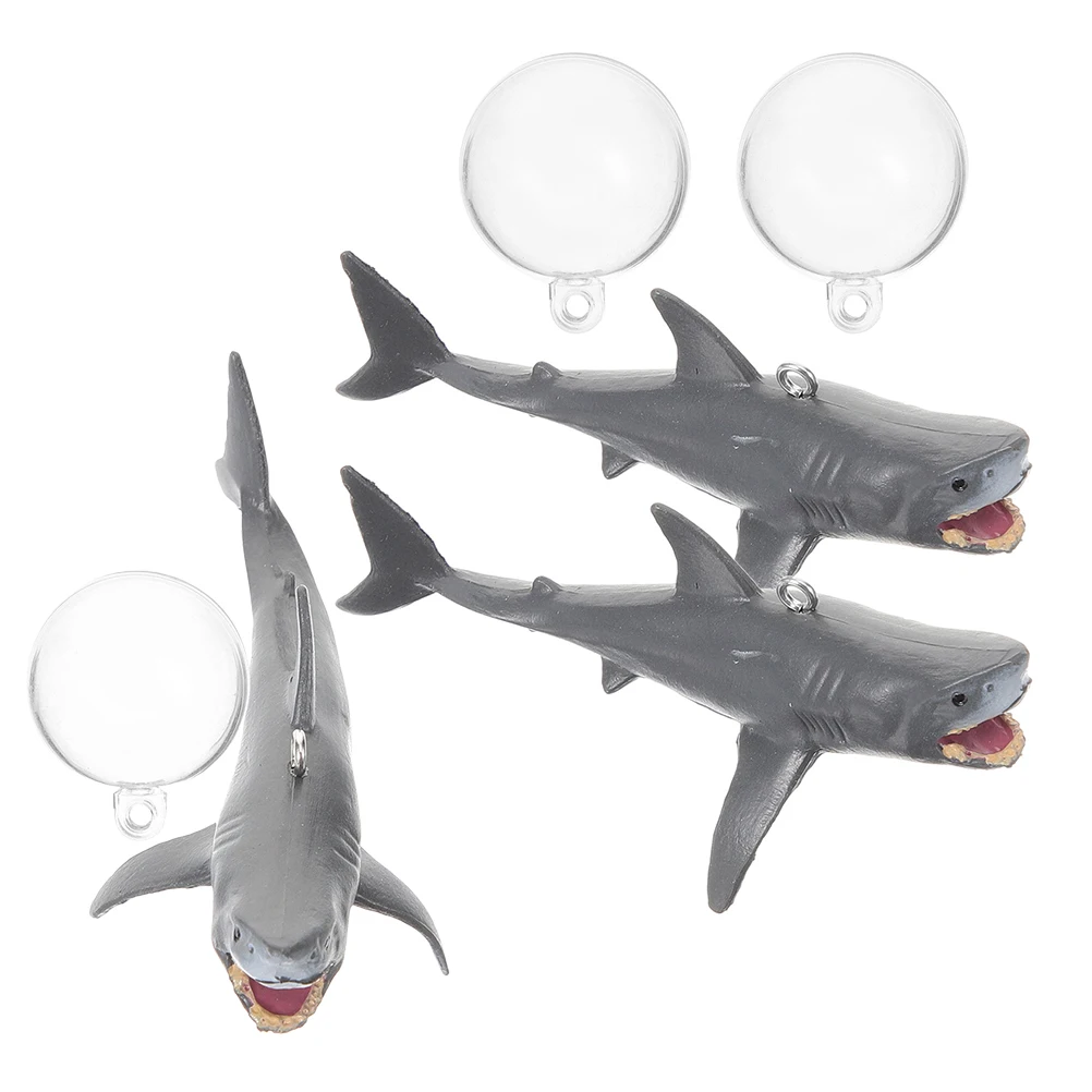 

3 set Fish Tank Floating Ball Mini Shark Decoration For Aquarium Lifelike Floating Marine Animal Shark Suspended Ornament