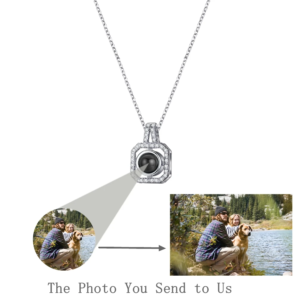 

Ожерелье с проекцией фотографий на заказ с изображением внутри ожерелья для женщин, персонализированное ожерелье с подвеской в виде сердца, подарок