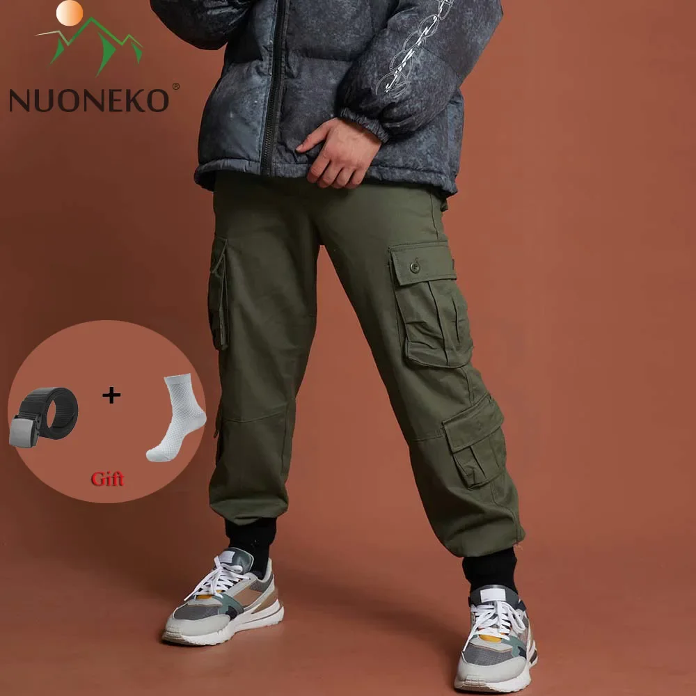 

Multi Pockets Mens Cargo Pants Outdoor Tactical Cotton Khaki Outwear Straight Hiking Camping Trousers for Men trekking hombre