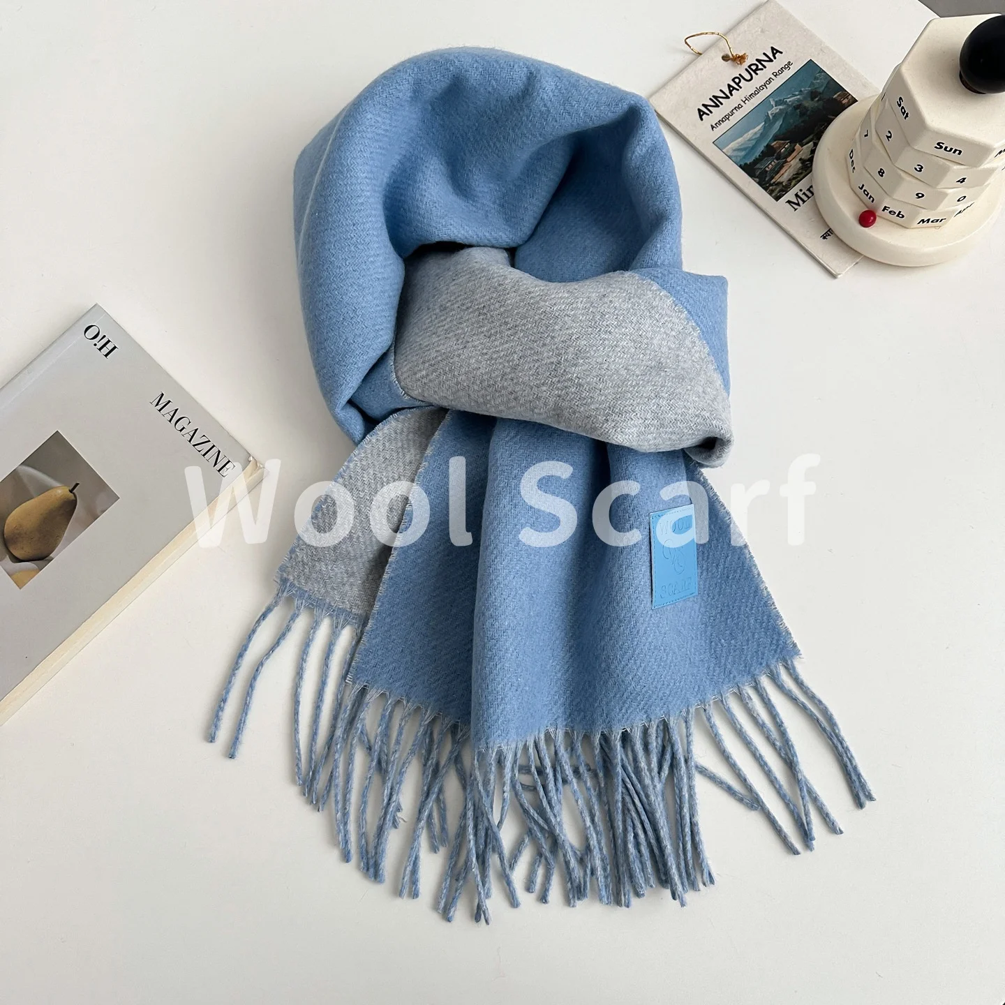 أزياء المرأة الصوف وشاح طويل مزدوج الوجهين الصلبة شرابة شتاء دافئ شالات ناعمة الباشمينا سيدة التفاف الحجاب Bufanda للجنسين