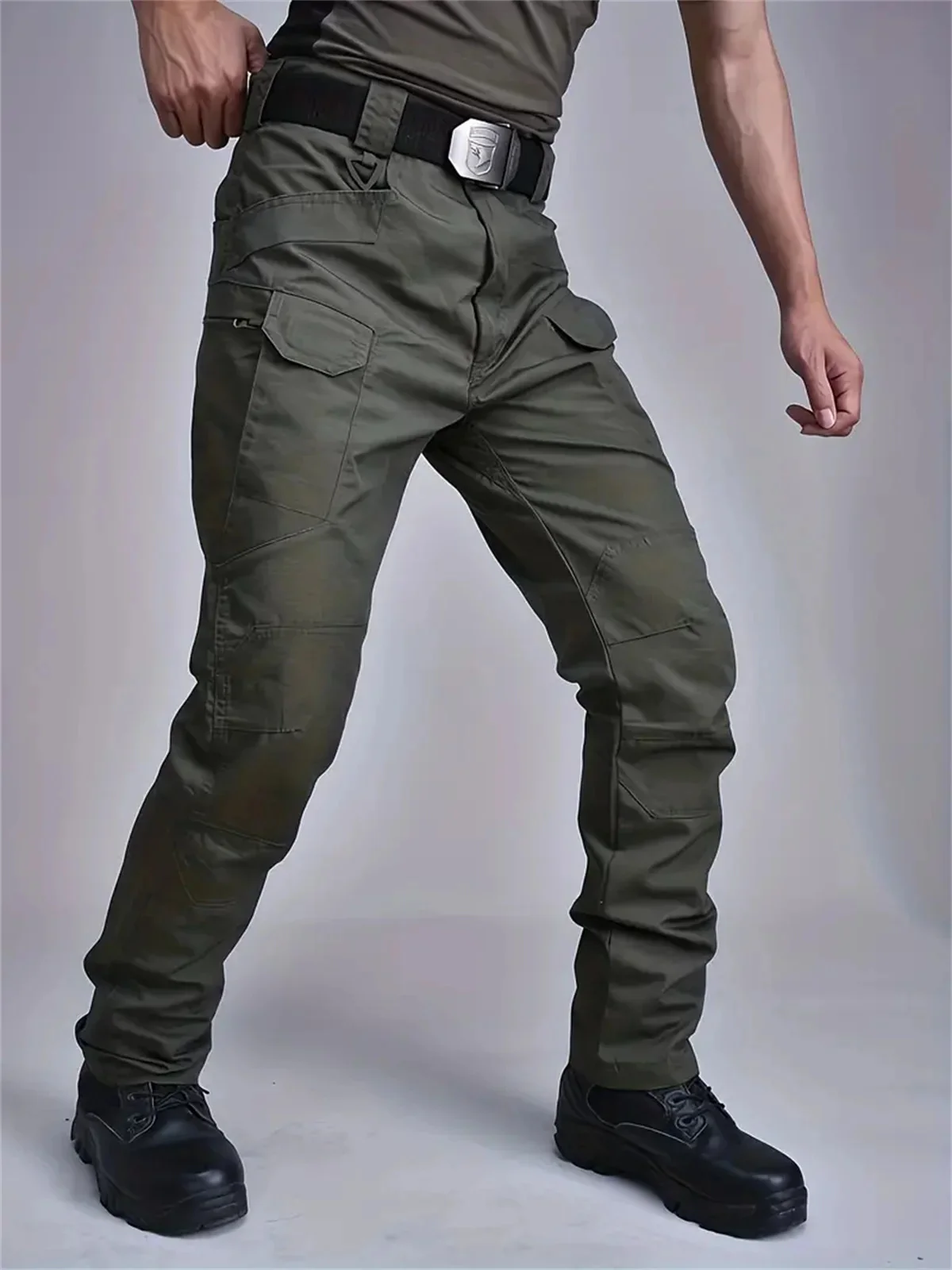 America Plus Size Fishing Suit Tactical Pants Men Camo Pants Plaid Training Suit Pants Combat Work Suit Multi Pocket Pants