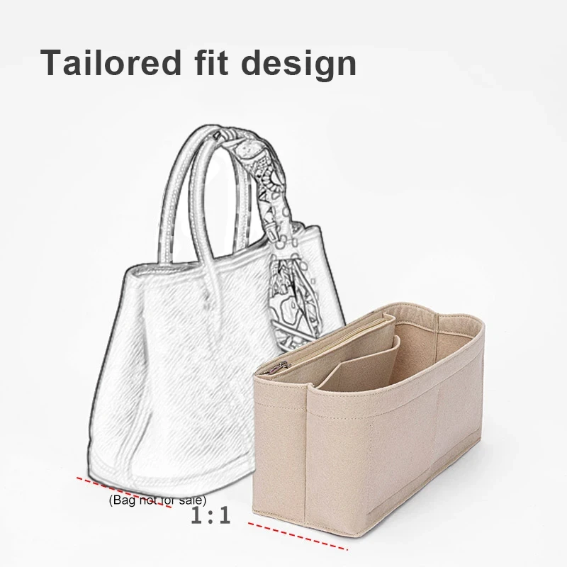 Felt Insert Bag Organizer Modification Upgrade Accessory For Hermes Garden Party 30 36 Handbag Fix Shape Large Space Inner Liner