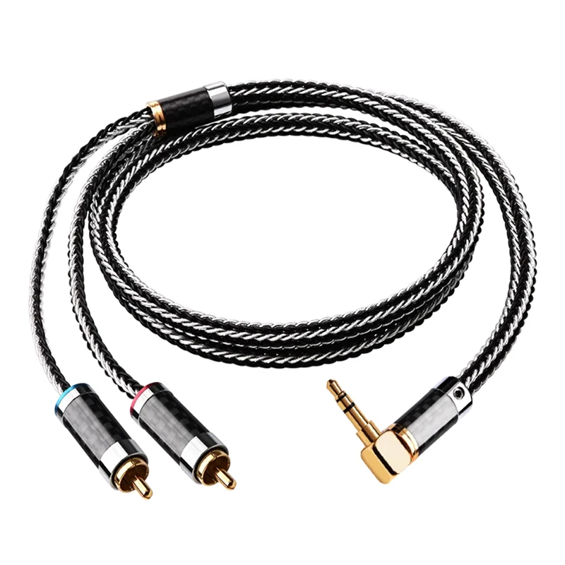 Hifi 3.5mm to 2RCA Cable Silver-plated OCC Aux 3.5 Y Splitter Stereo Audio Cable for Connect Phone MP3 PC to Amplifier Speaker