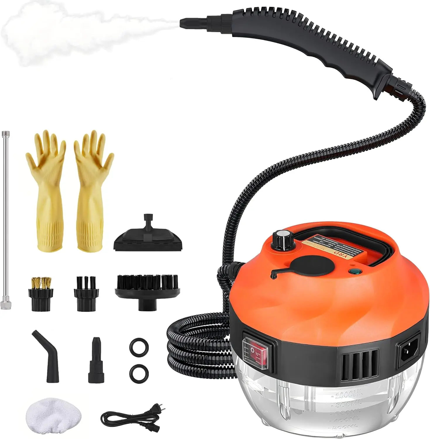 

2500W Handheld Steam Cleaner, High Pressure Portable Steamer for Home Car Upholstery Kitchen Bathroom