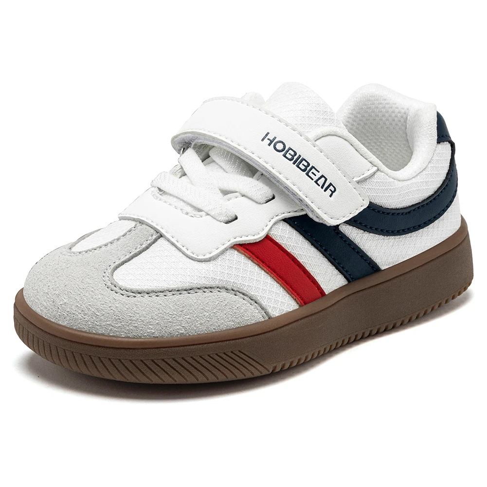 HOBIBEAR Schuhe mit breiter Zehenpartie für kleine Kinder, leichte Turnschuhe mit Klettverschluss, Kunstleder-Mesh-Wanderschuhe für Kleinkinder – Detail 10
