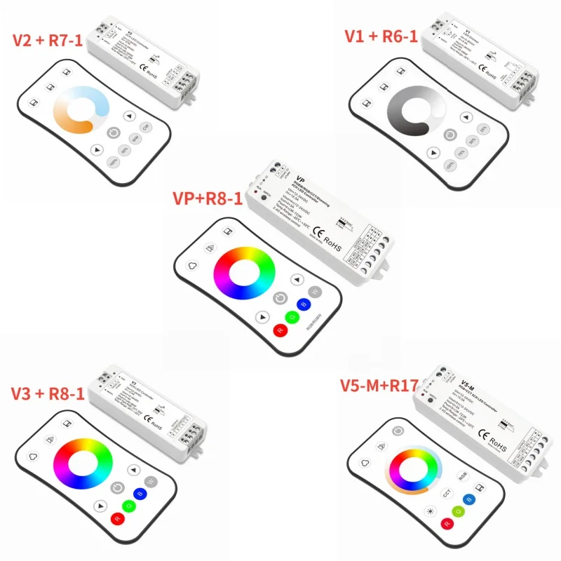 

Контроллер светодиодной ленты V3 + R8-1 VP + Φ RGB RGBW RGBCCT, V2 + набор контроллеров двойных цветов R8-1, V1 + одноцветный светодиодный диммер