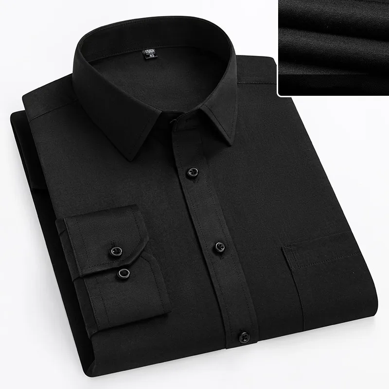 ﻿   سوبر كبيرة الحجم 11XL 10XL 9XL 8XL قمصان للرجال طويلة الأكمام الخريف الربيع منتظم صالح الأعمال الاجتماعية الأبيض مكتب قميص