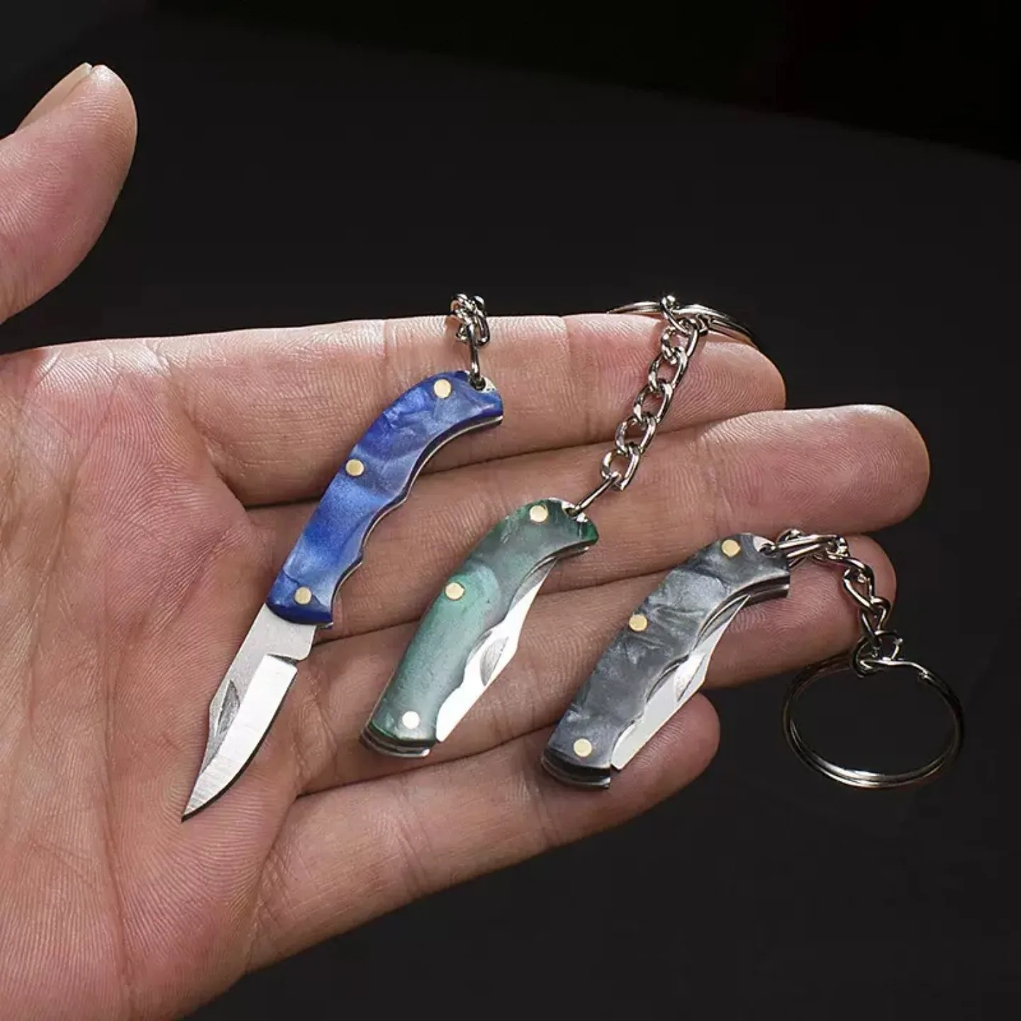 Mini Portable Acrylic Handle Pocket Knife Sharp Micro Keychain Cutter Box Opener Exquisite Gift for Holiday