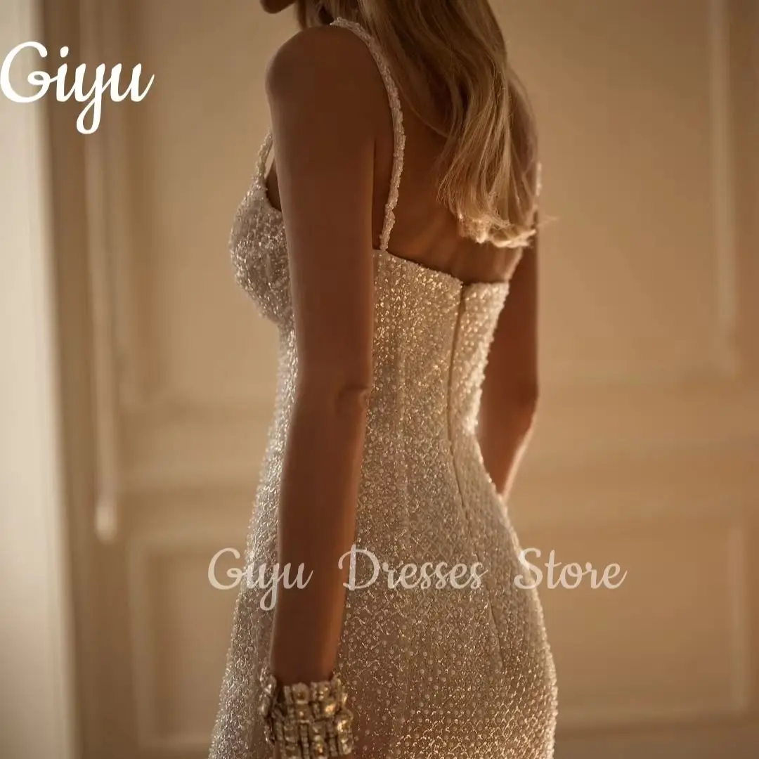 

Giyu 2025 Customized Beaded Spaghetti Strap Prom Dresses Strapless فساتين للمناسبات الخاصة Mini Bridal Gown